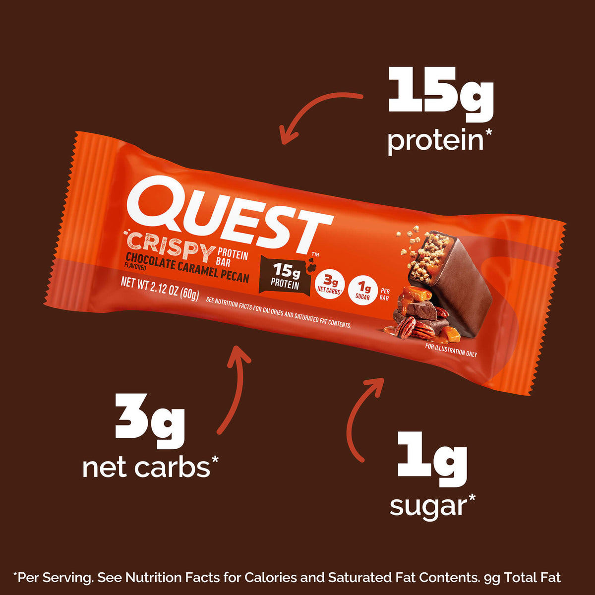 Chocolate Caramel Pecan Crispy Hero Protein Bars
