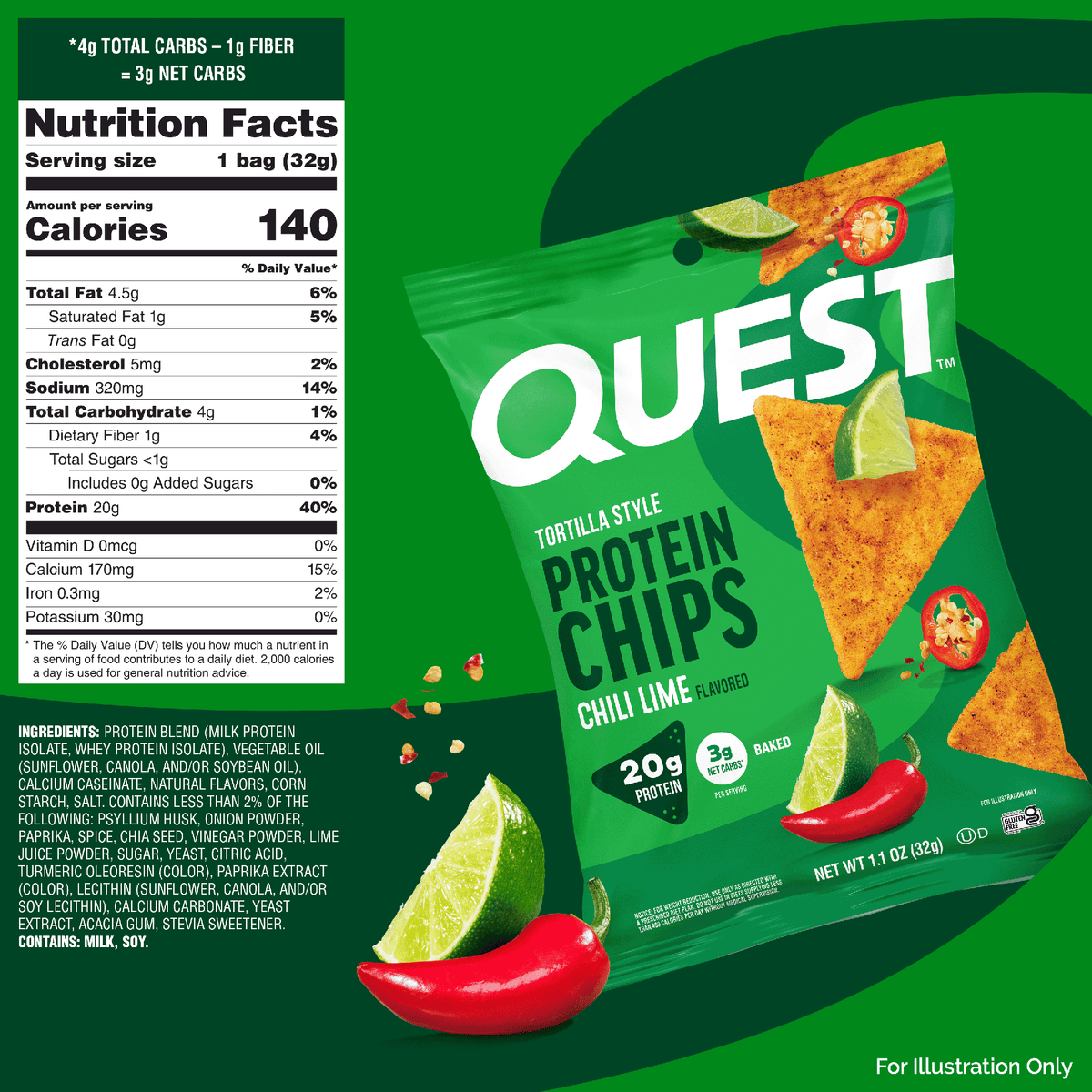 Chili Lime Tortilla Style Protein Chips
